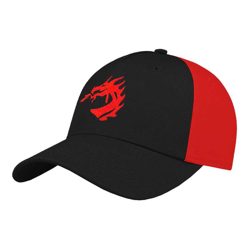 Kšiltovka pro děti black-red s červenou výšivkou draka HC Oceláři Třinec