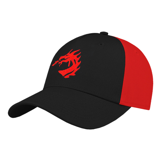 Kšiltovka pro děti black-red s červenou výšivkou draka HC Oceláři Třinec