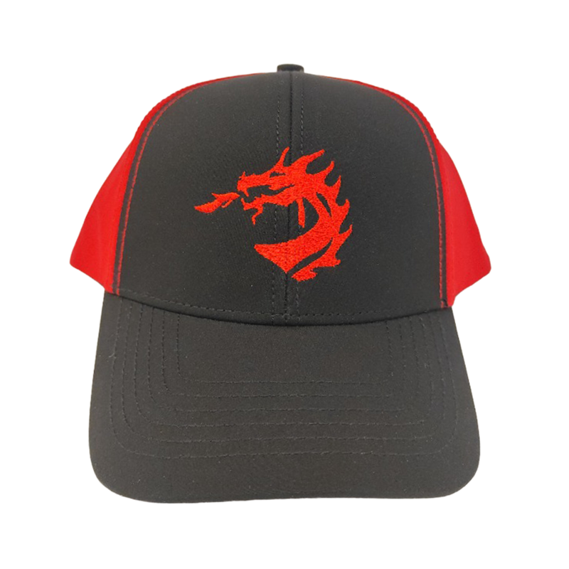 Kšiltovka pro děti black-red s červenou výšivkou draka HC Oceláři Třinec