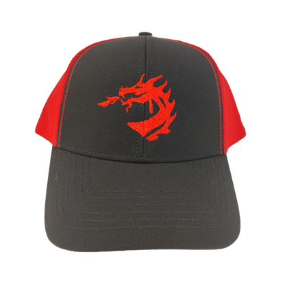 Kšiltovka pro děti black-red s červenou výšivkou draka HC Oceláři Třinec