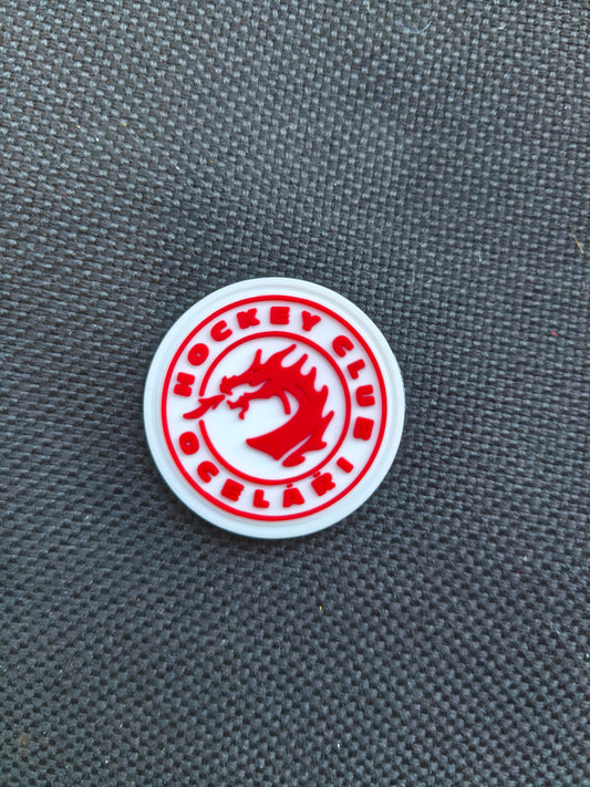 Silikonová nášivka kruhové logo 3,5 cm HC Oceláři