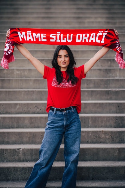 Šála HCO s plameny a Máme Sílu Dračí!