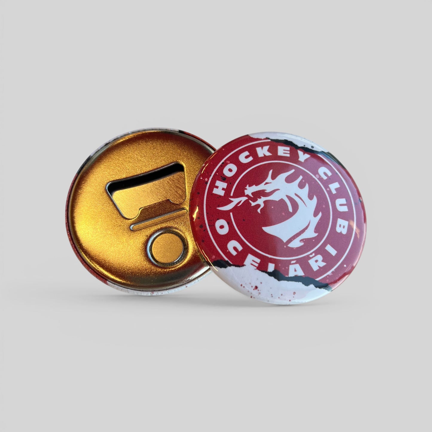 Placka s otvírákem a magnetem 56mm HC Oceláři logo