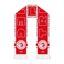 Šála HD červeno-bílá nápis hockey club na lemu