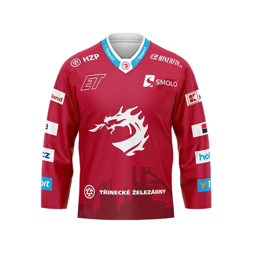 Originální dres HC Oceláři pro sezónu 23/24 červený (vánoční objednávky max. do 26. 11.)
