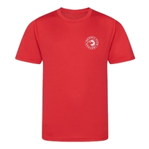 Tričko dětské basic červené s výšivkou loga Oceláři